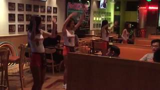 Hooters Beijings 10thanniversary party quotYMCAquot dance September 12 2017 [upl. by Nanete]