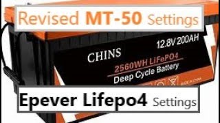 Epever MT50 settings Chins Lithium LiFePO4 battery 2023 [upl. by Aicetal]