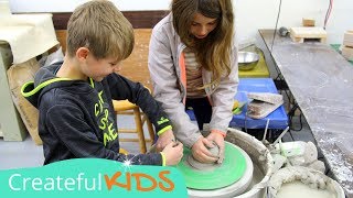 How to Use a Pottery Wheel for Kids  Pottery Lessons for Kids [upl. by Xad]