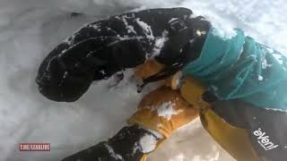 Skier finds Snowboarder buried in snow [upl. by Philis]