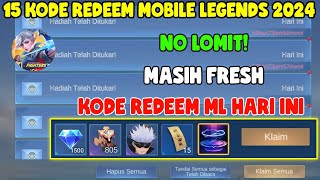 NO LIMIT 15 KODE REDEEM ML HARI INI KODE REDEEM MOBILE LEGENDS KODE REDEEM ML TERBARU JUNI 2024 [upl. by Adnotal]