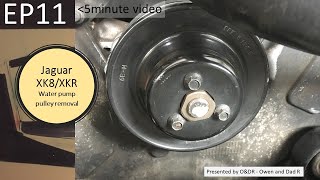 Removing Water pump pulley EP11 Jaguar XK8  XKR X100 [upl. by Ennirac]