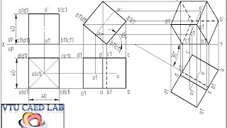 Projection of a cube resting on an edge on HP [upl. by Yetti]