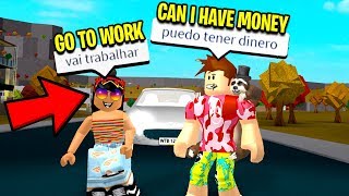 I Asked People For Money IN A DIFFERENT LANGUAGE Roblox Bloxburg [upl. by Rosel295]