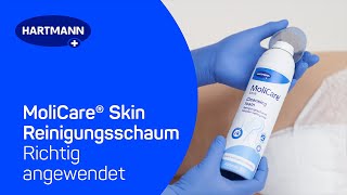 MoliCare® Skin Reinigungsschaum richtig angewendet – speziell bei Stuhlinkontinenz [upl. by Adiari88]