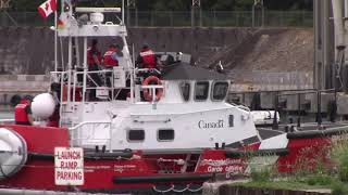 Goderich Compass Salt Mine Strike 2018 OPP and Canadian Coast Guard Ships [upl. by Aidiruy]