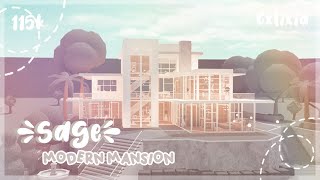 Sage 🌿 Modern Summer Hillside Mansion Exterior  NoLarge Plot  Bloxburg House Build [upl. by Farland]