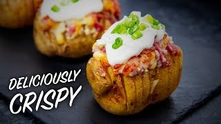 Tasty Hasselback Potatoes with Cheese and Bacon  Recipes by Warren Nash [upl. by Ervine147]