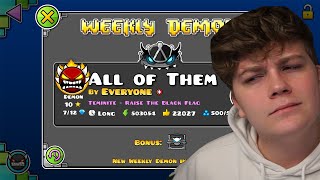 BEATING EVERY WEEKLY DEMON in Geometry Dash [upl. by Ballou]