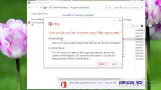 How to repair an Office 2013 or Office 2016 Installation [upl. by Neelahtak]