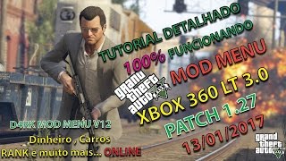 GTA V MOD MENU 127 XBOX 360 DESTRAVADO LT 30 DETALHADO FUNCIONANDO 2021 AINDA [upl. by Aikram]