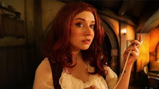 Hobbit Seamstress measures you ASMR personal attention sketching measuring [upl. by Phyl]