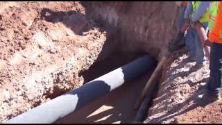 R Directional Drilling Pulling 900 LF of 112quot Steel Pipe with 36x50 Drill [upl. by Adnael]