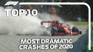 The 10 Most Dramatic Crashes of the 2020 F1 Season [upl. by Mchale559]