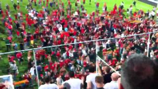 Montenegro fans pitch invasion in front of England fans [upl. by Christian]