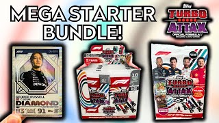 RUSSELL DIAMOND LIMITED EDITION  TOPPS F1 TURBO ATTAX 2024  MEGA STARTER BUNDLE FULL BOX OPENING [upl. by Rivera]