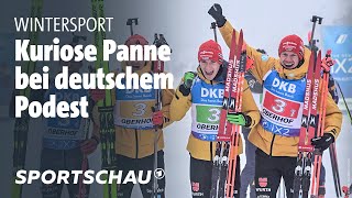 Biathlon Deutsche Staffel nur von Norwegen geschlagen  Sportschau [upl. by Bennett]