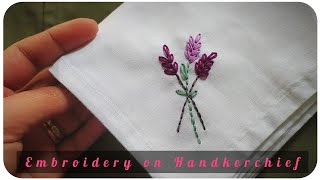 Embroidery on Handkerchief  How to Embroder on Handkerchief  Lets Explore [upl. by Saucy]