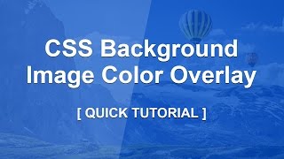 Css Background Image Color Overlay  Css Color Overlay Filter [upl. by Wie]