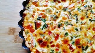 Rezept Quiche mit Frühlingszwiebeln und Lachs  einfach schnell amp lecker  Mürbeteig [upl. by Shulamith289]