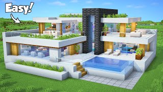 Minecraft How to Build a Modern House Tutorial Easy 49  Interior in Description [upl. by Enyaw735]