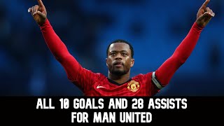 Patrice Evra  All Goals and Assists for Manchester United [upl. by Siocnarf]