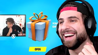 If I Laugh I GIFT a Fortnite Streamer [upl. by Ilarin398]