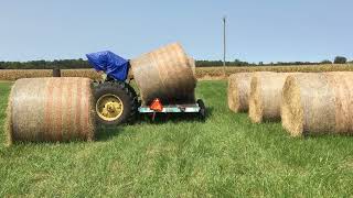 9102024hauled 6 hay bales  hayfield to house  using 2 bale trailer22 minutes [upl. by Attennhoj305]