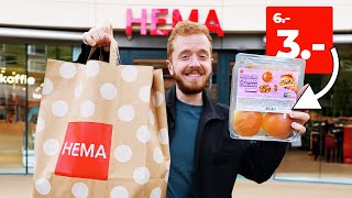 24 uur LEVEN van HEMA EETproducten in 2023 🌭 [upl. by Kachine480]