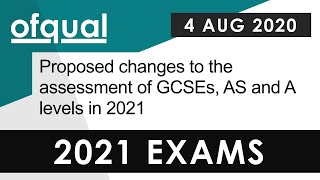 CONFIRMED  Changes to 2021 GCSE and A Level Exams Announced  4 AUG 2020 [upl. by Uzziel]