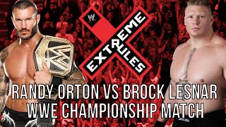 WWE 2k14 Universe Mode  Extreme Rules Brock Lesnar vs Randy Orton 23 Falls No DQ Match Promo [upl. by Otrebliw]