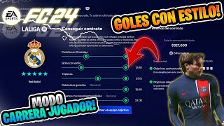 COMO REALIZAR GOLES CON ESTILO EN FC 24 MODO CARRERA JUGADOR DESAFIO REAL MADRID [upl. by Dylane]