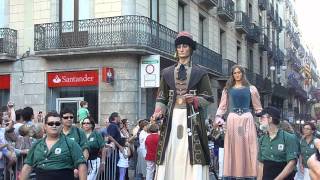 La Merce Festival Parade of Giants Placa de Sant Jaume 3 [upl. by Galatea]