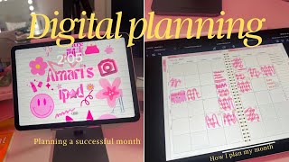 Digital plan with me Creating good habits  planning out the month  accomplishing new goals 2024✨ [upl. by Alvita]