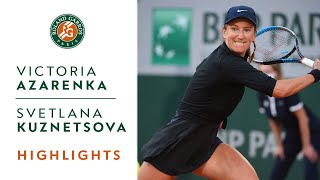 Victoria Azarenka vs Svetlana Kuznetsova Round 1 Highlights  RolandGarros 2021 [upl. by Balsam]