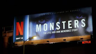 Erik amp Lyle Menendez Monsters Billboard Sunset Blvd Los Angeles California USA August 30 2024 [upl. by Mackler]