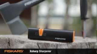 How to sharpen your axe and knife blades with Fiskars Xsharp™ Axe and Knife Sharpener 120740 [upl. by Adnawuj]