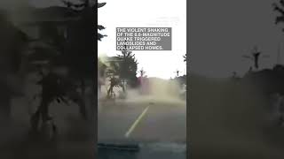 China earthquake captured on dashcam video [upl. by Yellehs582]