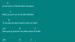 Francis Cabrel Ma place dans le trafic  Karaoké d accords pour accompagner la chanson a la guitare [upl. by Stafani]