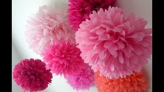 How to make pom pom flower with crepe paper in just 2mins [upl. by Shuman]