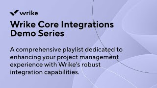 Wrike Core Integrations Demo Series Introduction [upl. by Sherye]