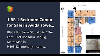 1 BR 1 Bedroom Condo for Sale in Avida Towers Turf BGC Taguig City [upl. by Airom304]