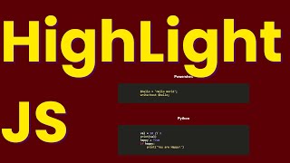 Html Css JavaScript HighLightJs [upl. by Trinette14]