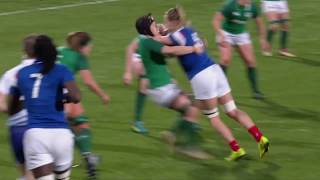 Romane Menager red carded for leading with forearm W Ireland vs France 19 [upl. by Allsun]