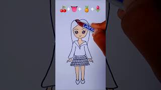 🍒👅🍍🌷 satisfying video  art  drawing  colouring  short [upl. by Florentia641]