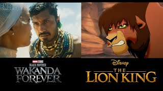 WAKANDA FOREVER Trailer 2 SideBySide W LION KING [upl. by Linnie138]