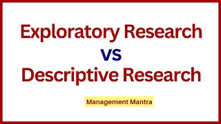 Difference between exploratory and descriptive research exploratory vs descriptive research [upl. by Yessej]