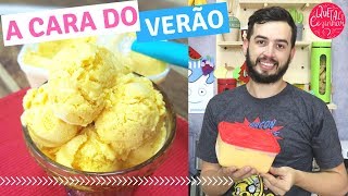 SORVETE DE MANGA CREMOSO  Receita super fácil para o Verão [upl. by Irrem201]