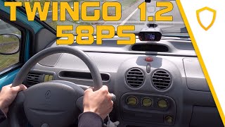 Renault Twingo 12  58PS flat out on Autobahn POV Top Speed [upl. by Tsirc154]