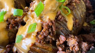 Hasselback Potatoes TOPPED W CHORIZO amp HABANERO BEER CHEESE shorts [upl. by Eehc565]